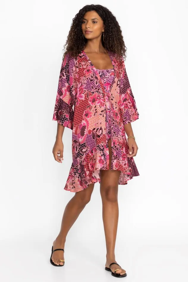 Women Swim and Resort Johnny Was VALENNIS RUFFLE KIMONO Valennis