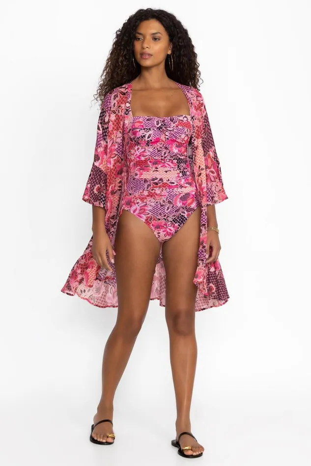 Women Swim and Resort Johnny Was VALENNIS RUFFLE KIMONO Valennis