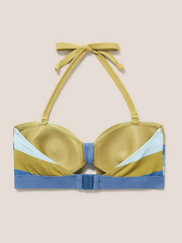 Women SWIMWEAR White Stuff Belle Bandeau Bikini Top Blue Multi