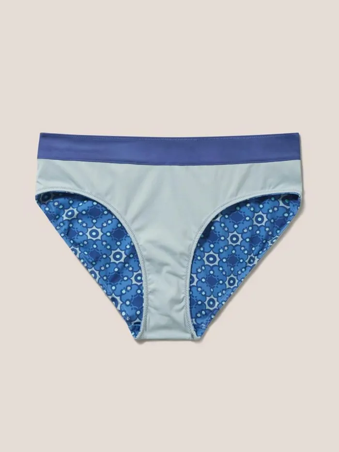 Women SWIMWEAR White Stuff Sofia Reversible Bikini Bottom Blue Multi