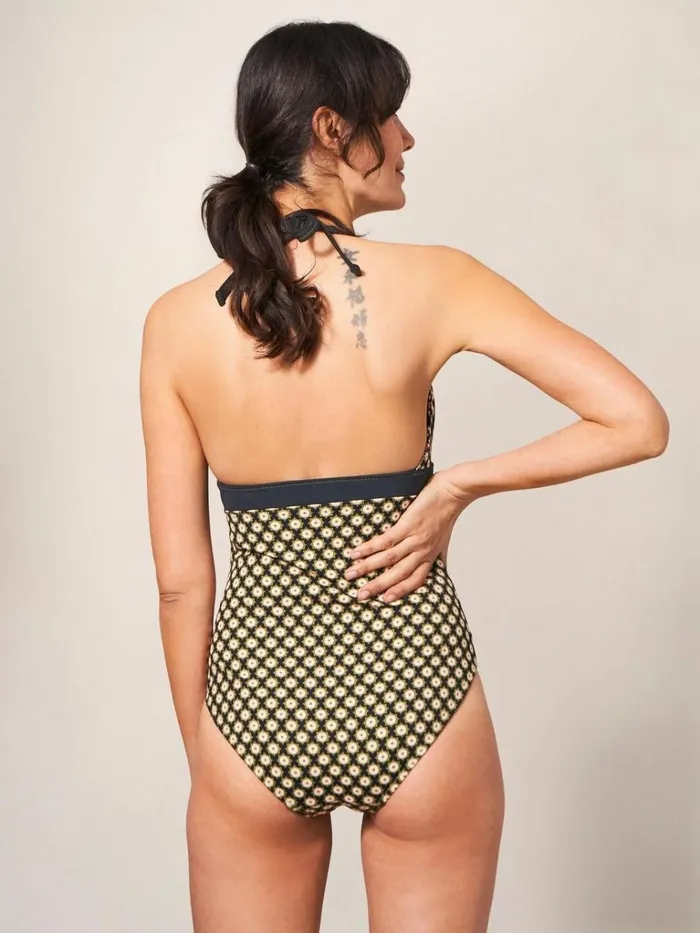 Women SWIMWEAR White Stuff Sunshine Reversible Swimsuit Black Multi