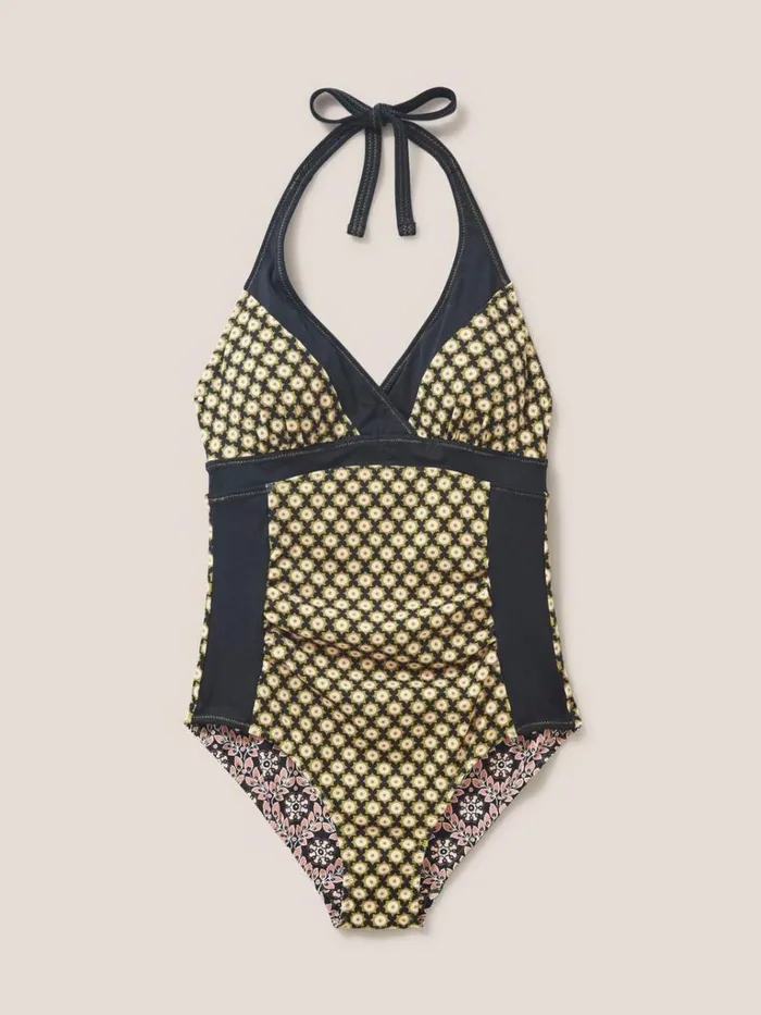 Women SWIMWEAR White Stuff Sunshine Reversible Swimsuit Black Multi Women SWIMWEAR White Stuff Sunshine Reversible Swimsuit Black Multi
