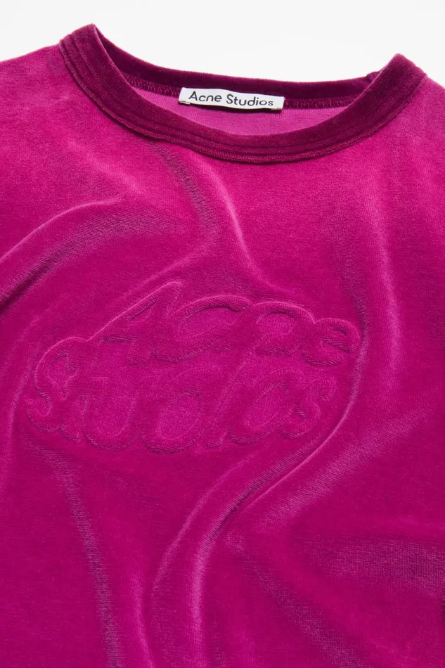 Women Tshirt Logo 8211 Fitted Fit Magenta Pink Acne Studios Tshirts