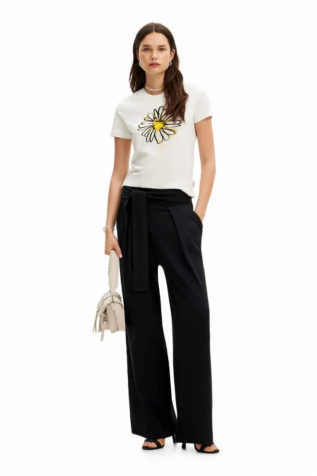 Women Tshirts Desigual Daisy Illustration Tshirt