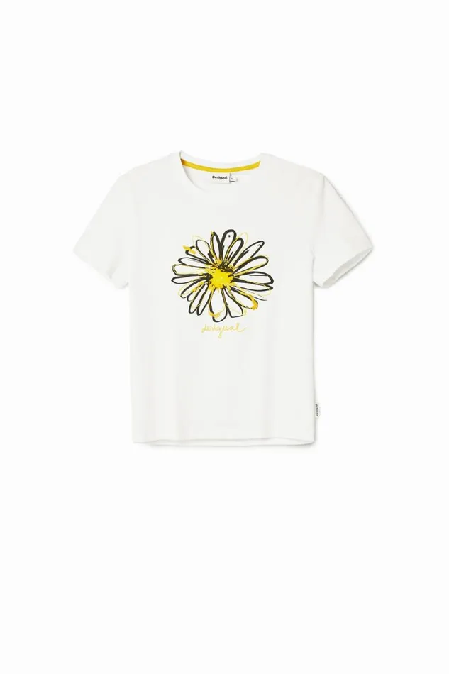 Women Tshirts Desigual Daisy Illustration Tshirt