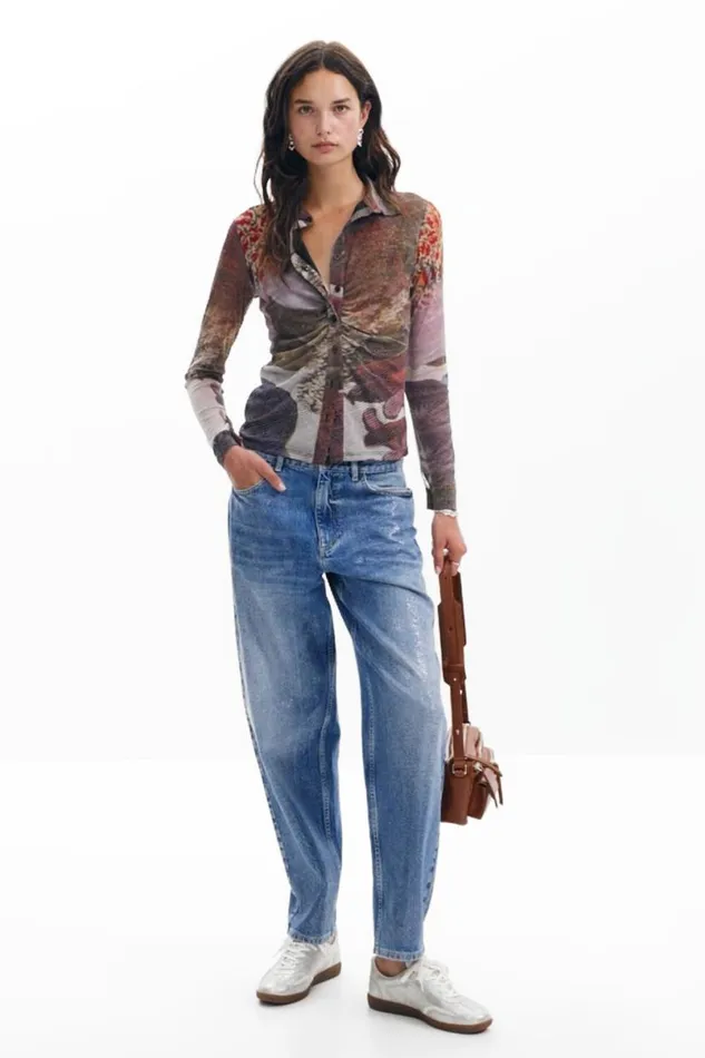 Women Tshirts Desigual Longsleeve Tshirt Autumn Forest