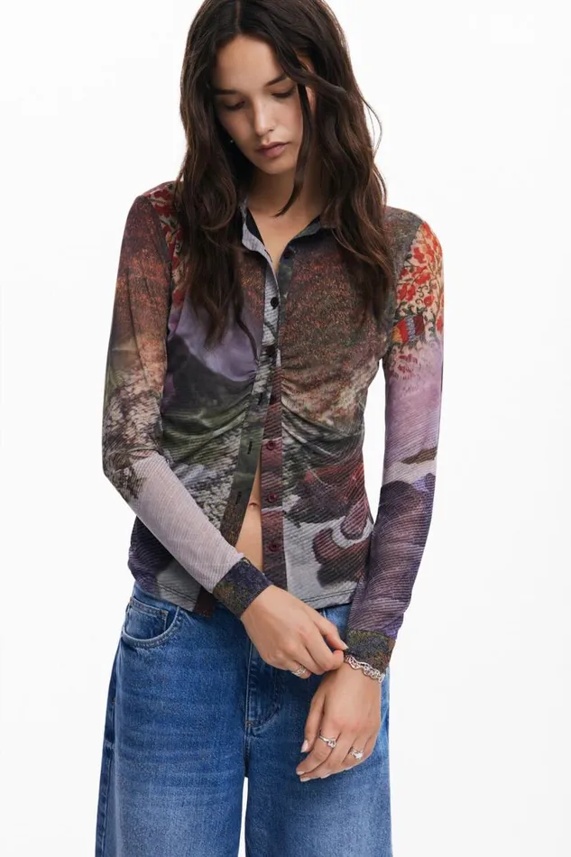 Women Tshirts Desigual Longsleeve Tshirt Autumn Forest