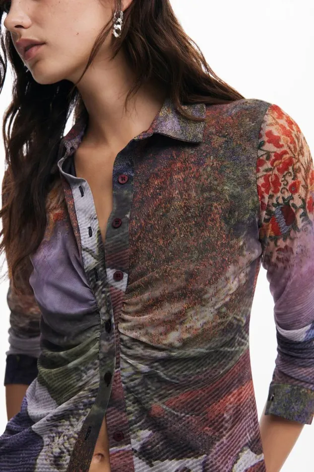 Women Tshirts Desigual Longsleeve Tshirt Autumn Forest