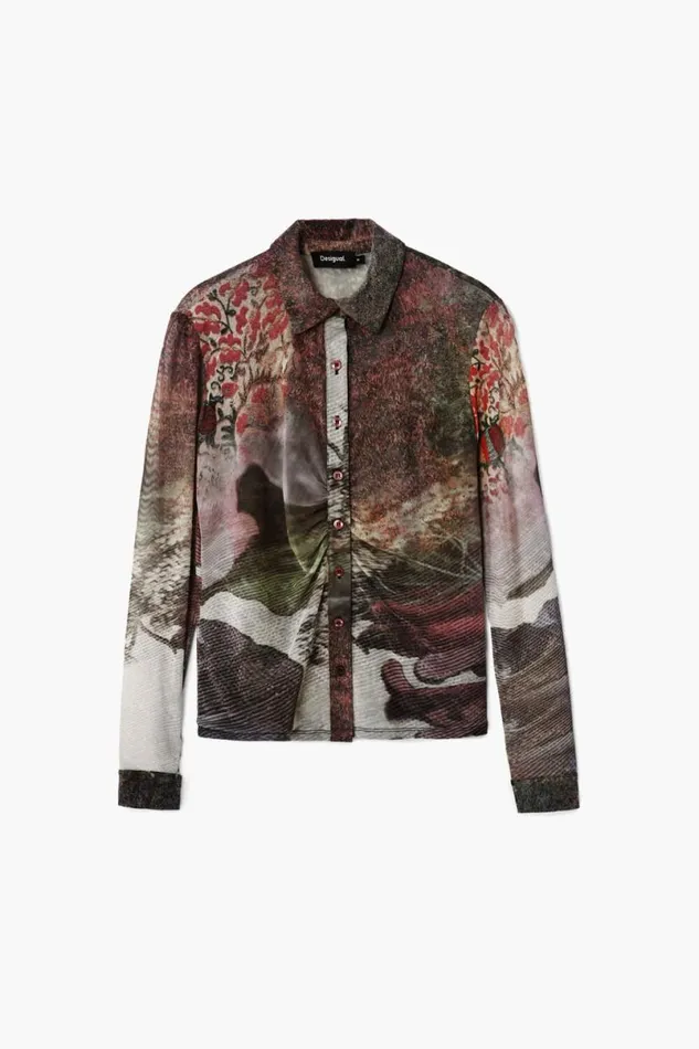 Women Tshirts Desigual Longsleeve Tshirt Autumn Forest