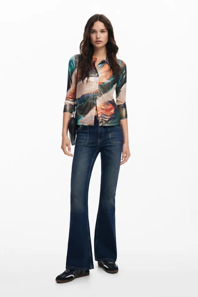 Women Tshirts Desigual Multitone Blouse