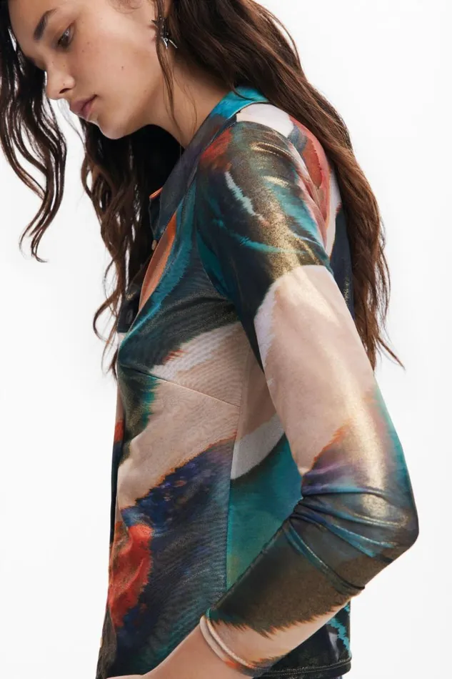 Women Tshirts Desigual Multitone Blouse