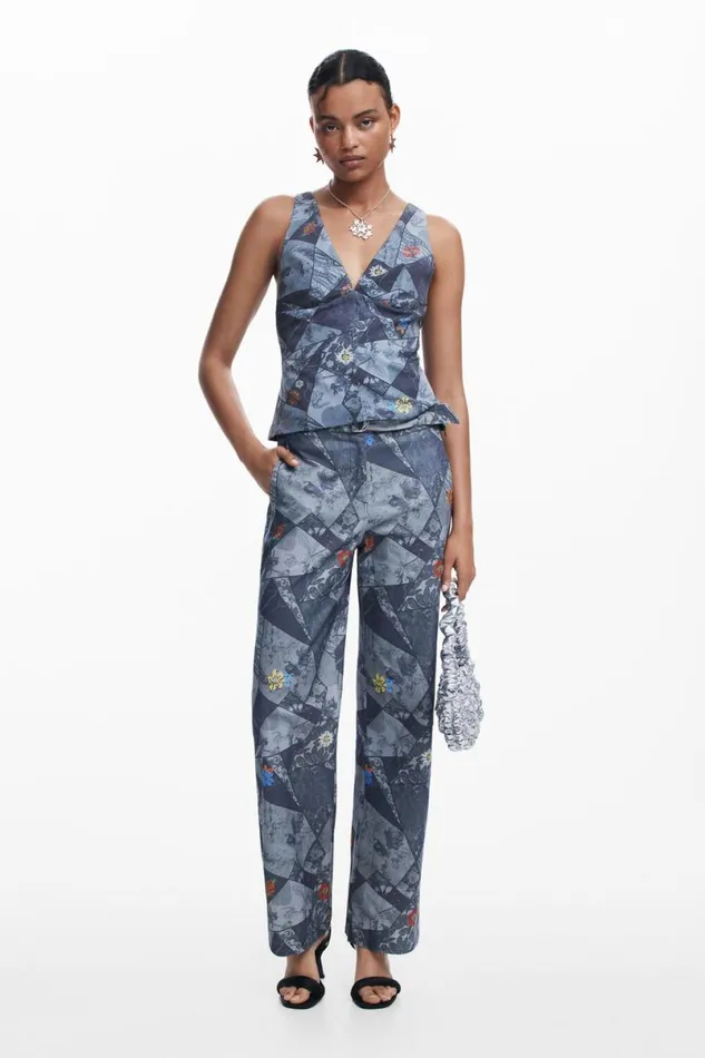 Women Tshirts Desigual Patchwork Tank Top