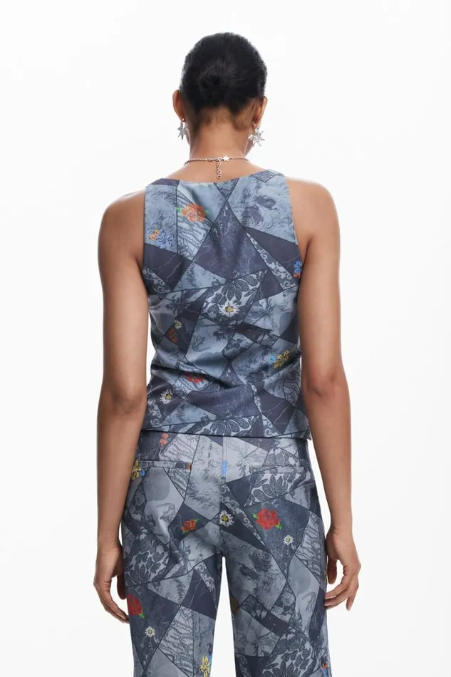 Women Tshirts Desigual Patchwork Tank Top