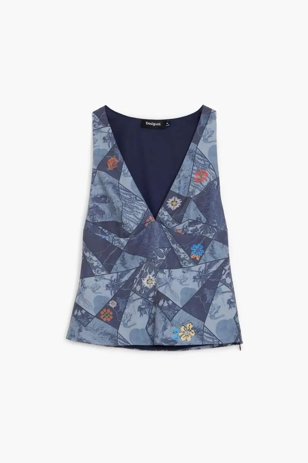 Women Tshirts Desigual Patchwork Tank Top