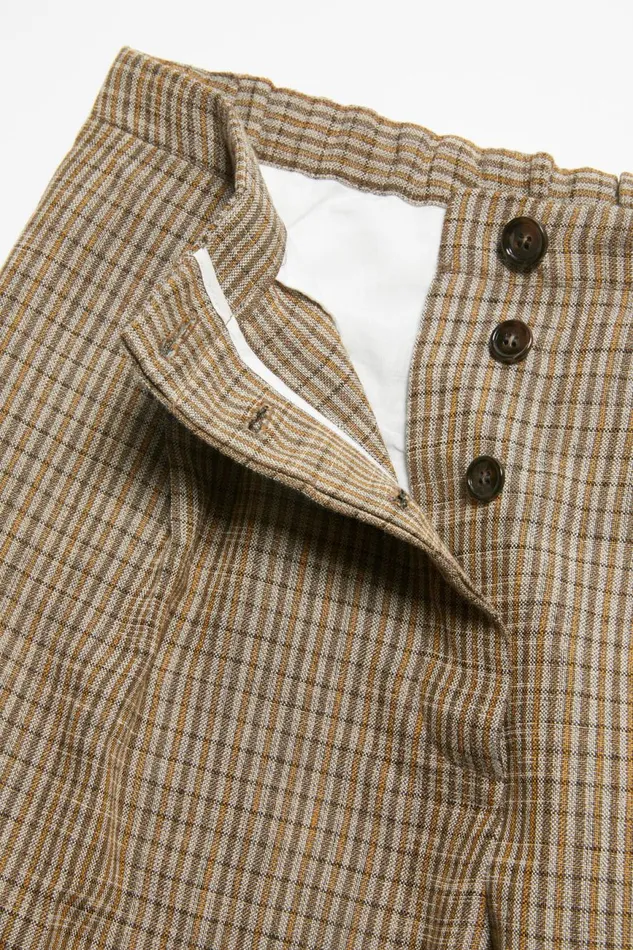 Women Tailored Linen Blend Trousers Multi Brown Acne Studios Trousers