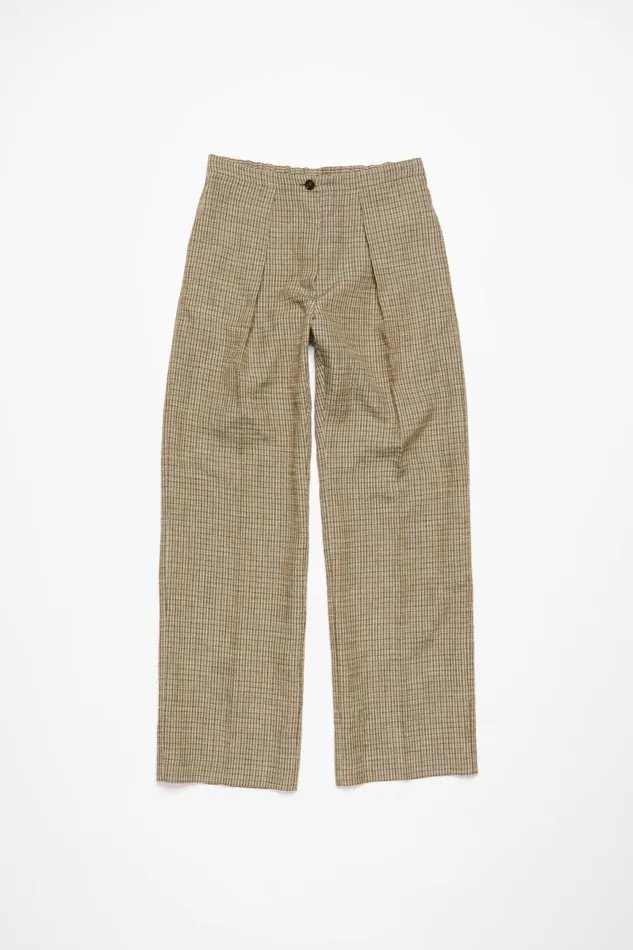Women Tailored Linen Blend Trousers Multi Brown Acne Studios Trousers