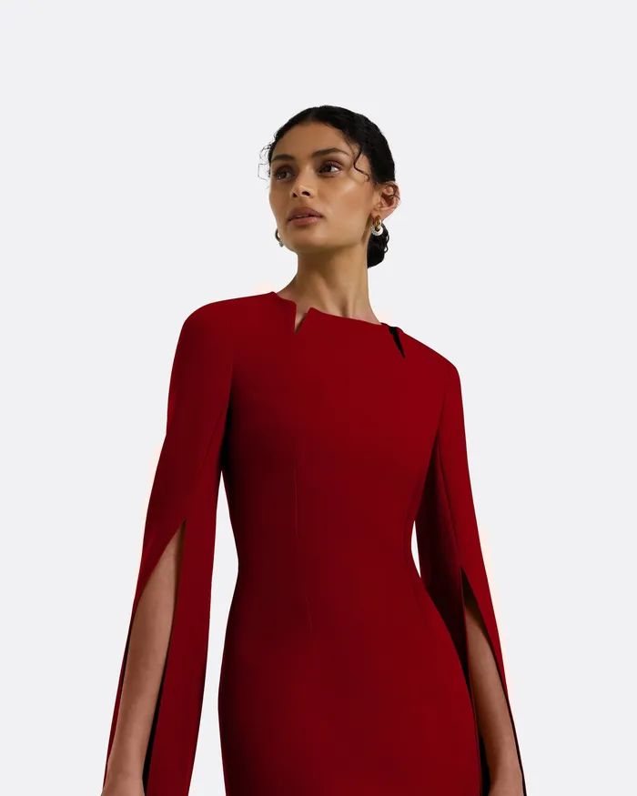 Women Talin Azalea Red Long Dress Azalea Red Icons Safiyaa