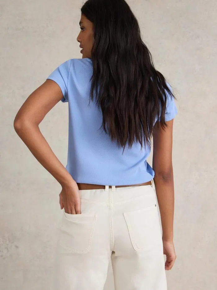 Women TOPS and TEES White Stuff AIDA TEE Mid Blue Women TOPS and TEES White Stuff AIDA TEE Mid Blue