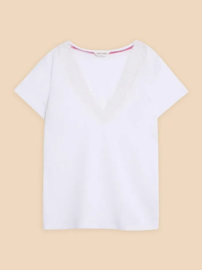 Women TOPS and TEES White Stuff Ellie Linen Blend Lace Tee Brilliant White Women TOPS and TEES White Stuff Ellie Linen Blend Lace Tee Brilliant White