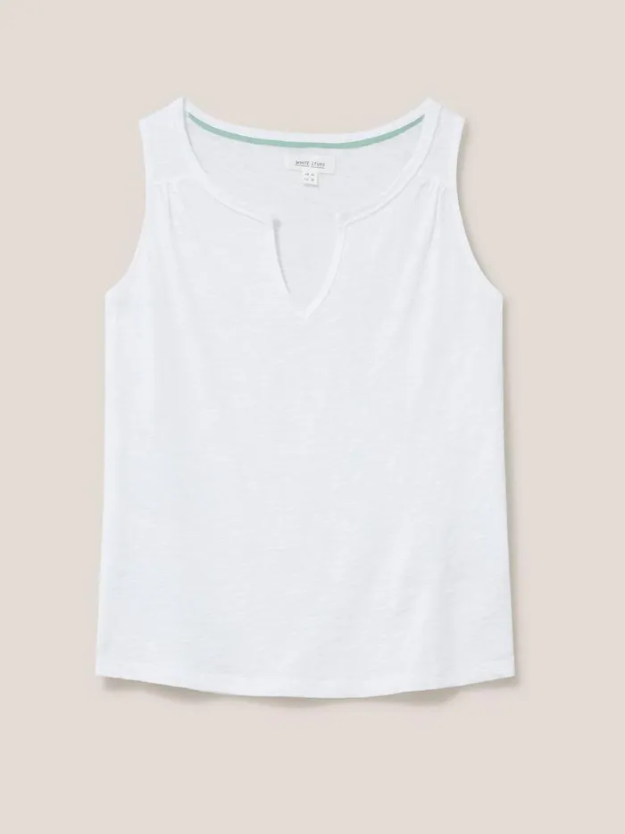 Women TOPS and TEES White Stuff Laila Notch Neck Vest Brilliant White