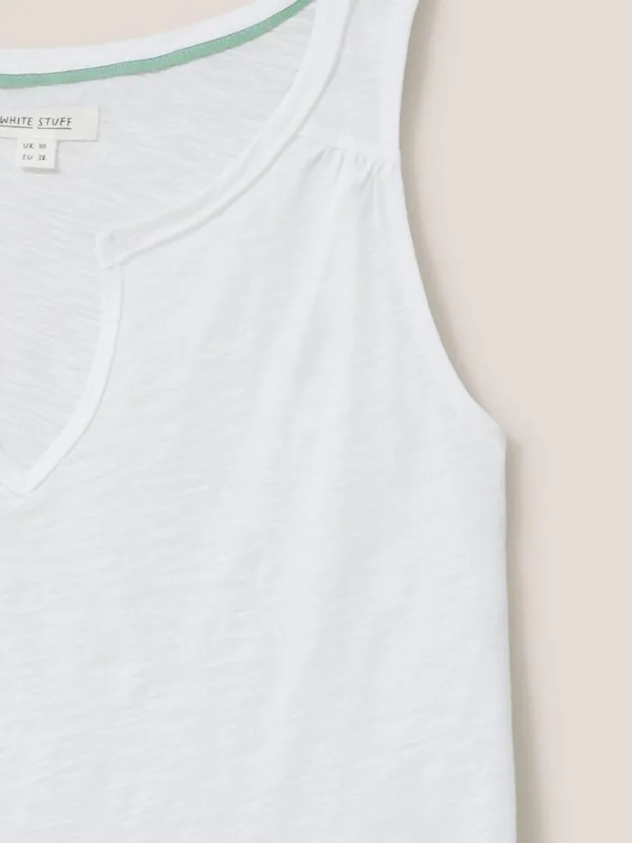 Women TOPS and TEES White Stuff Laila Notch Neck Vest Brilliant White