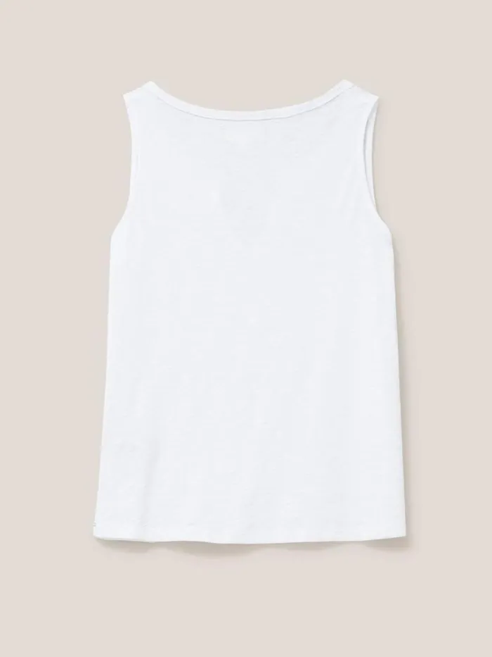 Women TOPS and TEES White Stuff Laila Notch Neck Vest Brilliant White
