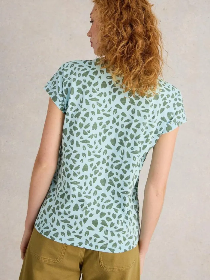 Women TOPS and TEES White Stuff NELLY ORGANIC NOTCH NECK TEE Blue Print Women TOPS and TEES White Stuff NELLY ORGANIC NOTCH NECK TEE Blue Print