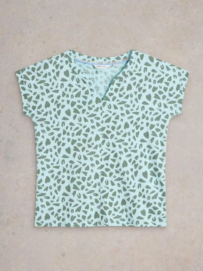 Women TOPS and TEES White Stuff NELLY ORGANIC NOTCH NECK TEE Blue Print Women TOPS and TEES White Stuff NELLY ORGANIC NOTCH NECK TEE Blue Print