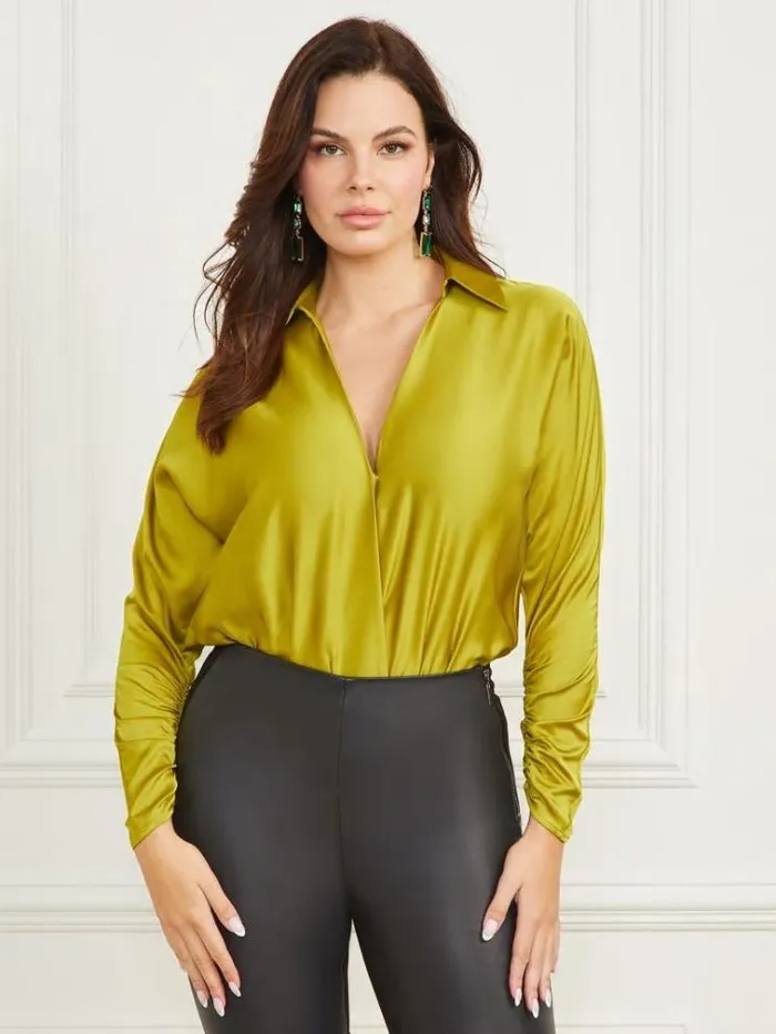 Women Tops And Sweaters Marciano Beverly Bodysuit Chartreuse Shock