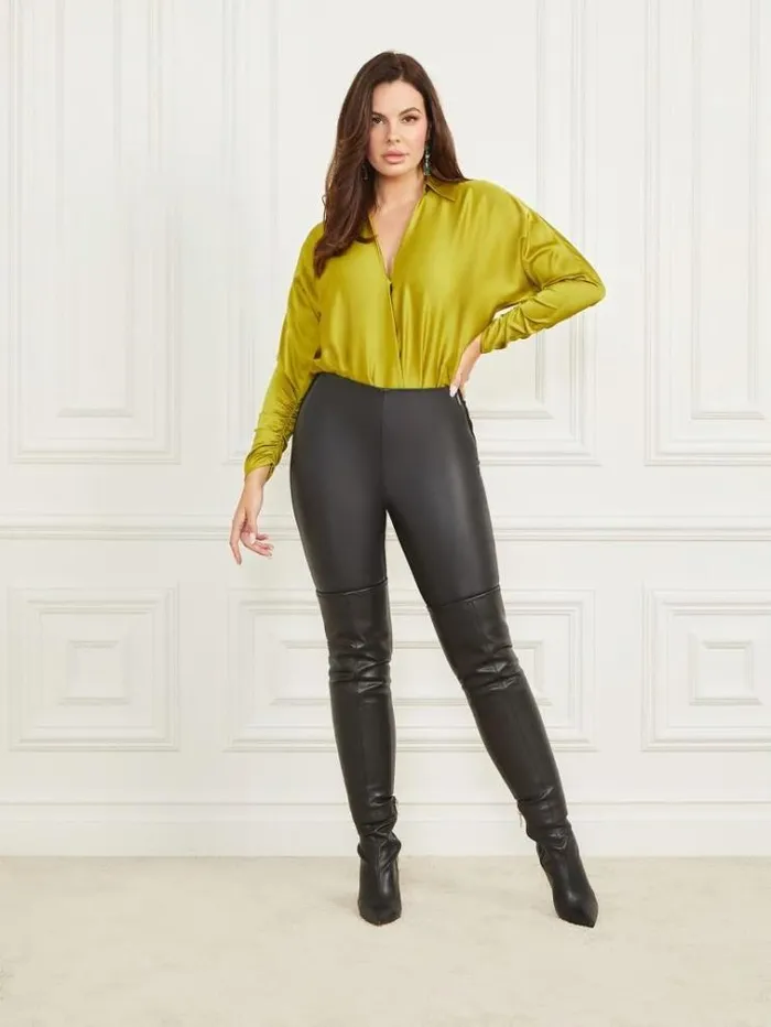 Women Tops And Sweaters Marciano Beverly Bodysuit Chartreuse Shock