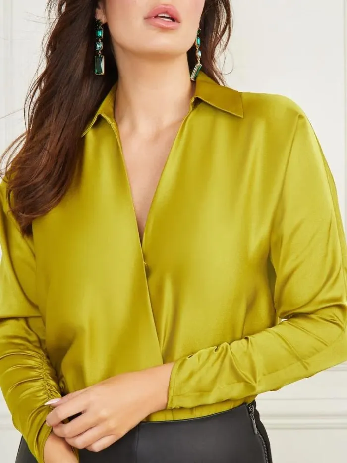 Women Tops And Sweaters Marciano Beverly Bodysuit Chartreuse Shock