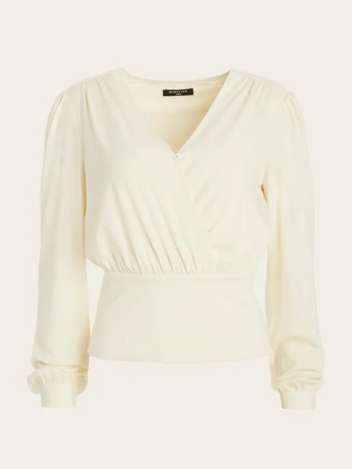 Women Tops And Sweaters Marciano Celeste LongSleeve Top Sandy Shore Women Tops And Sweaters Marciano Celeste LongSleeve Top Sandy Shore
