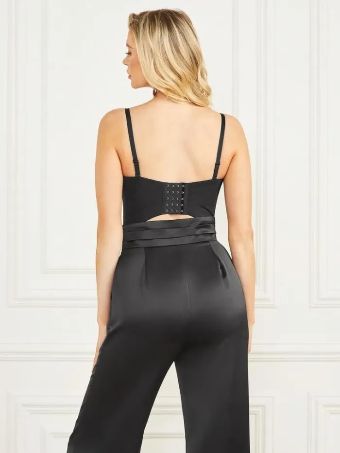 Women Tops And Sweaters Marciano Crystal Bustier Top Black With Gold