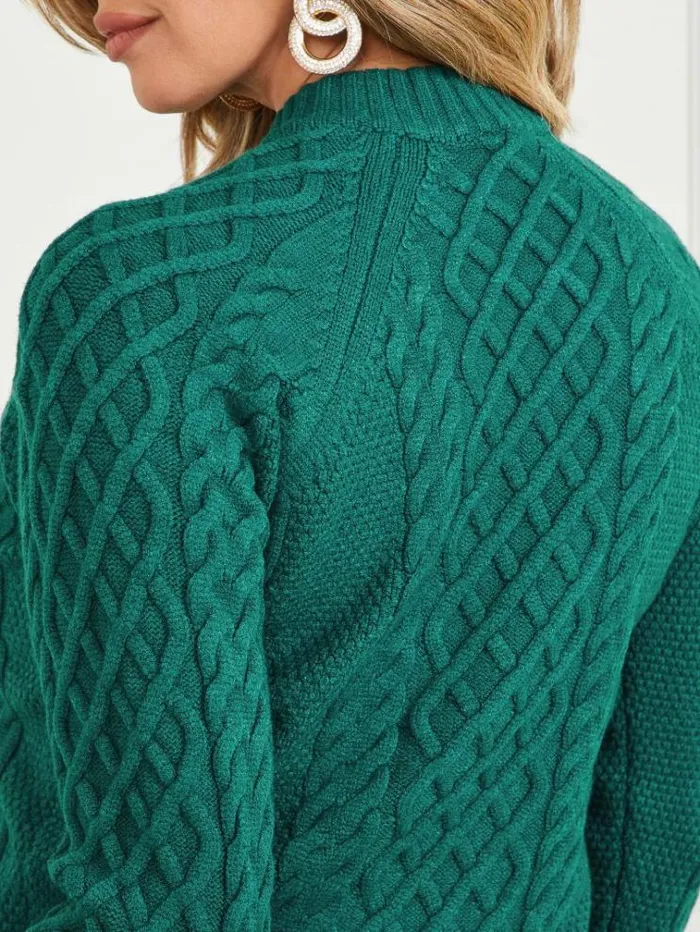 Women Tops And Sweaters Marciano Meryl CableKnit Sweater Dark Tormalite Women Tops And Sweaters Marciano Meryl CableKnit Sweater Dark Tormalite