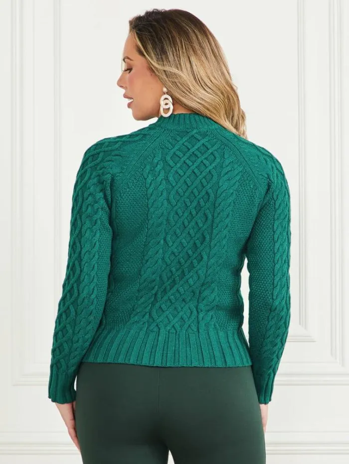 Women Tops And Sweaters Marciano Meryl CableKnit Sweater Dark Tormalite Women Tops And Sweaters Marciano Meryl CableKnit Sweater Dark Tormalite