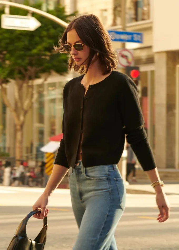 Women Tops Joe039s Jeans THE DANI CASHMERE CARDIGAN Black
