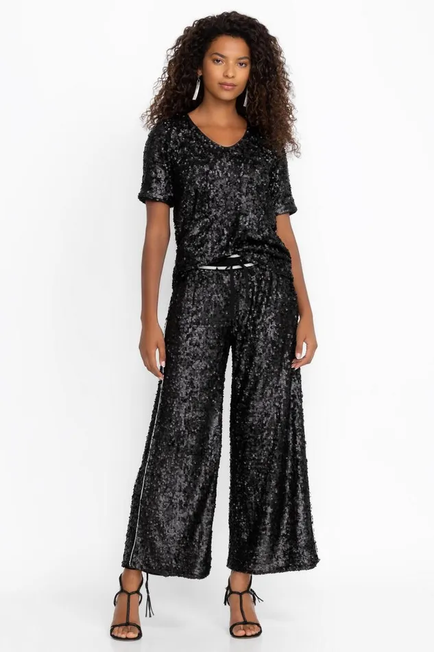 Women Tops Johnny Was BRADLEY SEQUIN BLOUSE Black Sequin Women Tops Johnny Was BRADLEY SEQUIN BLOUSE Black Sequin