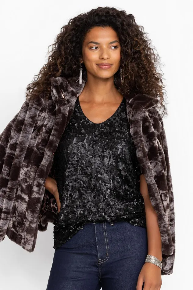 Women Tops Johnny Was BRADLEY SEQUIN BLOUSE Black Sequin Women Tops Johnny Was BRADLEY SEQUIN BLOUSE Black Sequin