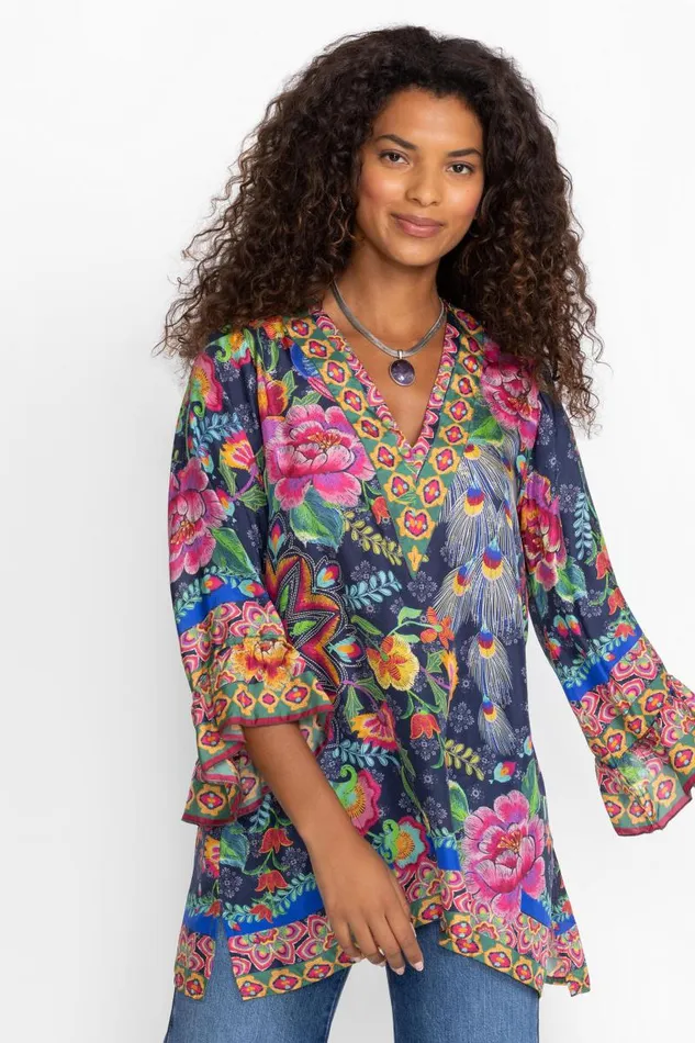 Women Tops Johnny Was CALESTA TUNIC Darnahta Scarf Print Women Tops Johnny Was CALESTA TUNIC Darnahta Scarf Print