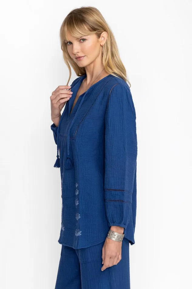 Women Tops Johnny Was GAUZE TUNIC Sailor Blue Women Tops Johnny Was GAUZE TUNIC Sailor Blue