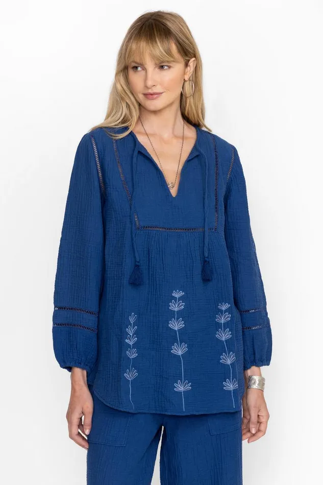 Women Tops Johnny Was GAUZE TUNIC Sailor Blue Women Tops Johnny Was GAUZE TUNIC Sailor Blue