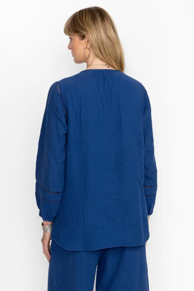 Women Tops Johnny Was GAUZE TUNIC Sailor Blue Women Tops Johnny Was GAUZE TUNIC Sailor Blue