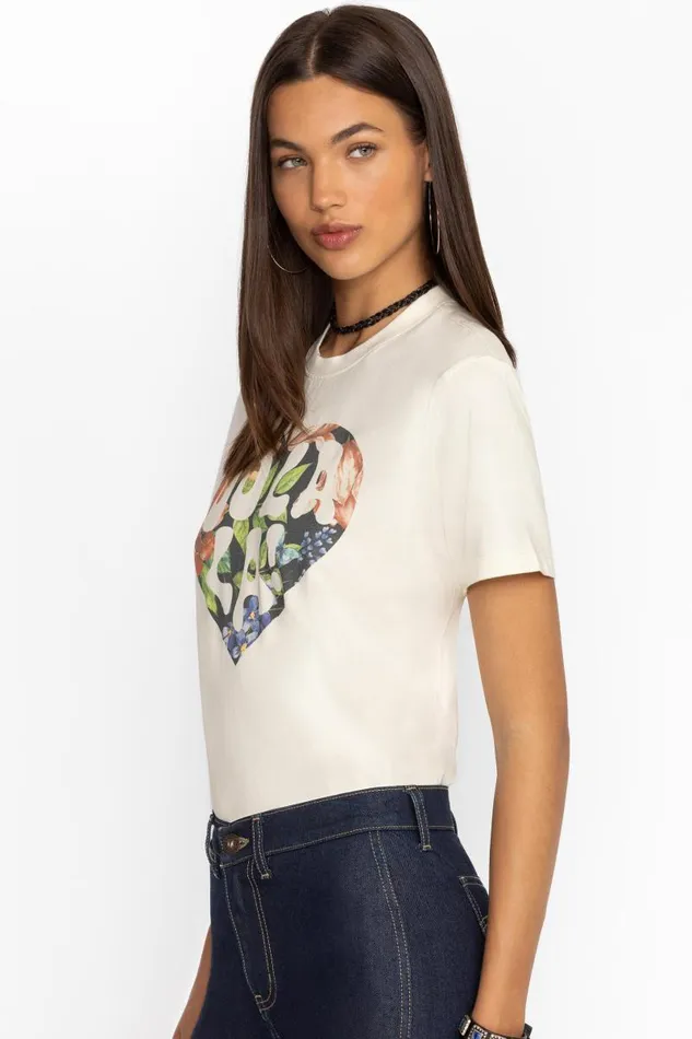 Women Tops Johnny Was HEART OOLALA TEE Ecru