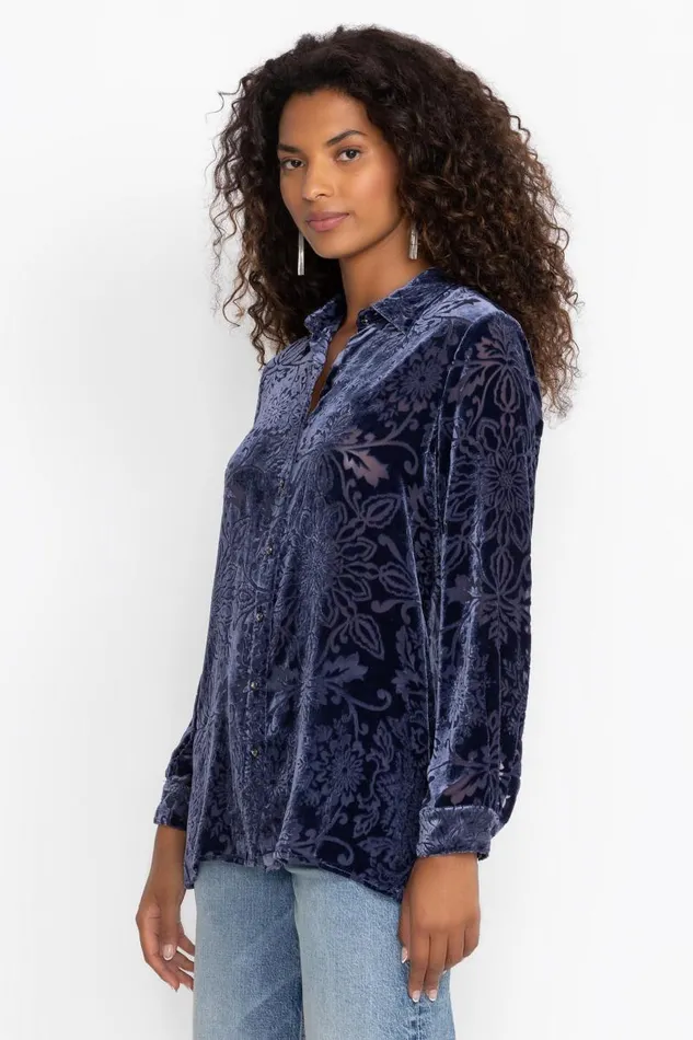 Women Tops Johnny Was MISTY LONG SLEEVE BUTTON DOWN SHIRT Sapphire Blue Women Tops Johnny Was MISTY LONG SLEEVE BUTTON DOWN SHIRT Sapphire Blue