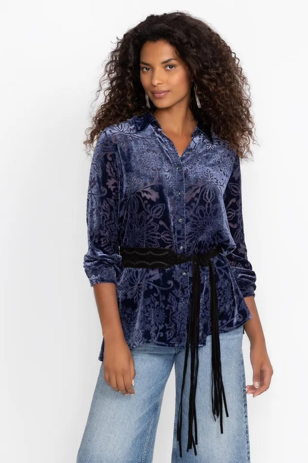 Women Tops Johnny Was MISTY LONG SLEEVE BUTTON DOWN SHIRT Sapphire Blue Women Tops Johnny Was MISTY LONG SLEEVE BUTTON DOWN SHIRT Sapphire Blue