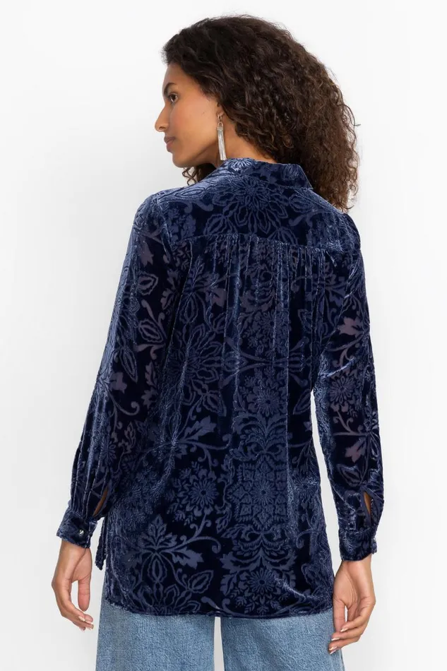 Women Tops Johnny Was MISTY LONG SLEEVE BUTTON DOWN SHIRT Sapphire Blue Women Tops Johnny Was MISTY LONG SLEEVE BUTTON DOWN SHIRT Sapphire Blue
