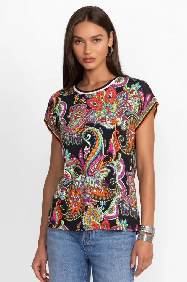 Women Tops Johnny Was THE JANIE FAVORITE RELAXED TEE Cachemir Scarf Print Women Tops Johnny Was THE JANIE FAVORITE RELAXED TEE Cachemir Scarf Print