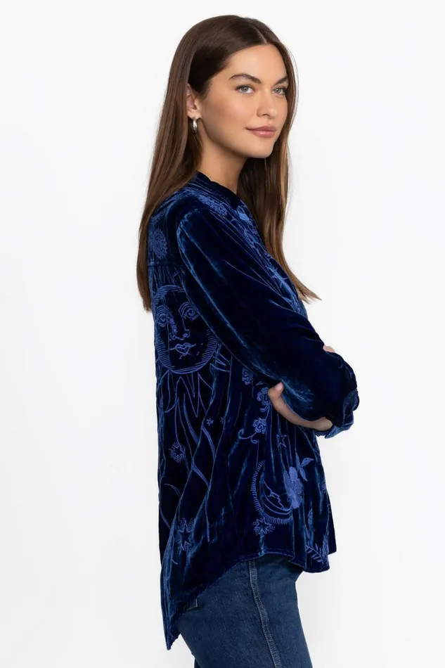 Women Tops Johnny Was VELVET OVERSIZED SHIRT Bellwether