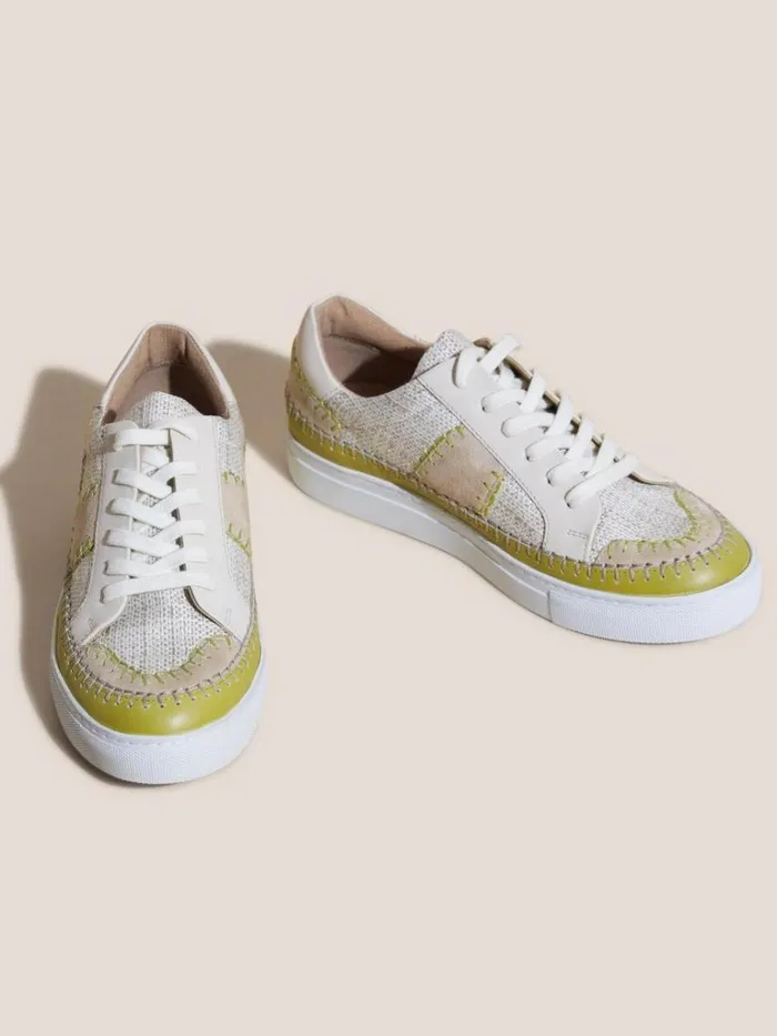 Women TRAINERS White Stuff Craft Lace Up Trainer Natural Multi