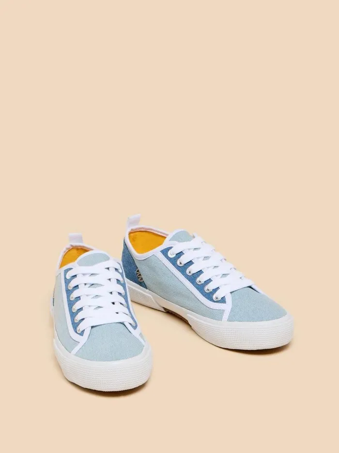 Women TRAINERS White Stuff Pippa Canvas Lace Up Trainer Chambray Blue Women TRAINERS White Stuff Pippa Canvas Lace Up Trainer Chambray Blue